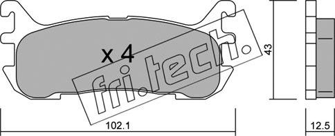 Fri.Tech. 408.0 - Комплект спирачно феродо, дискови спирачки vvparts.bg