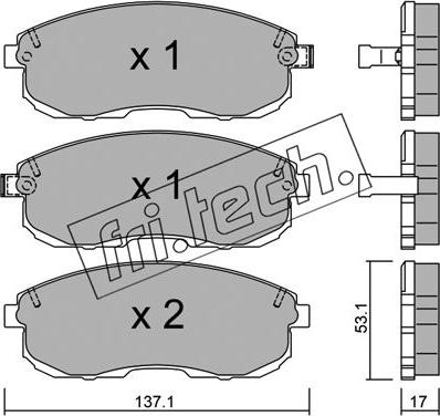 Fri.Tech. 419.0 - Комплект спирачно феродо, дискови спирачки vvparts.bg