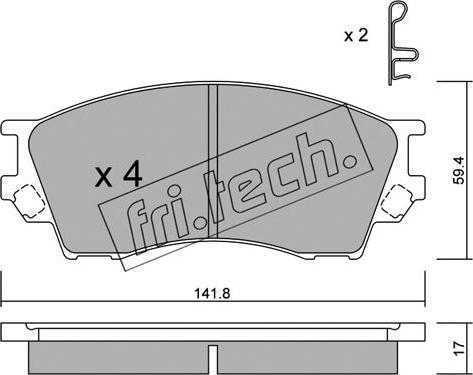 Fri.Tech. 489.0 - Комплект спирачно феродо, дискови спирачки vvparts.bg