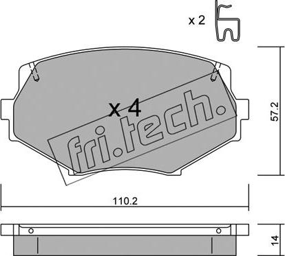 Fri.Tech. 488.0 - Комплект спирачно феродо, дискови спирачки vvparts.bg