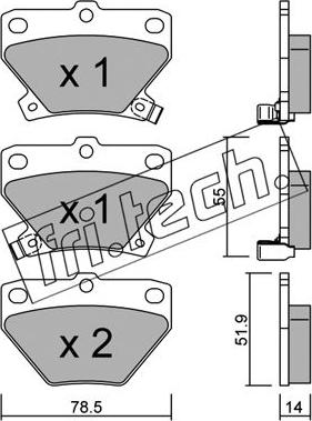 Fri.Tech. 439.0 - Комплект спирачно феродо, дискови спирачки vvparts.bg