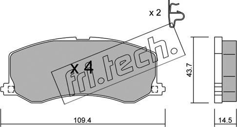 Fri.Tech. 432.0 - Комплект спирачно феродо, дискови спирачки vvparts.bg