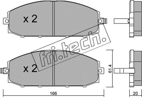 Fri.Tech. 422.0 - Комплект спирачно феродо, дискови спирачки vvparts.bg