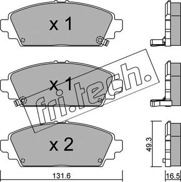 Fri.Tech. 479.0 - Комплект спирачно феродо, дискови спирачки vvparts.bg