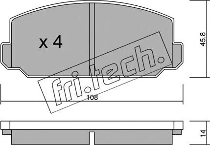 Fri.Tech. 477.0 - Комплект спирачно феродо, дискови спирачки vvparts.bg