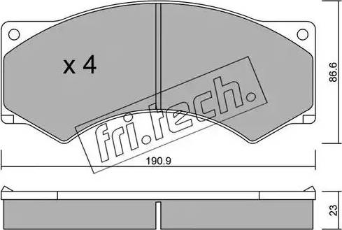 Fri.Tech. 595.0 - Комплект спирачно феродо, дискови спирачки vvparts.bg