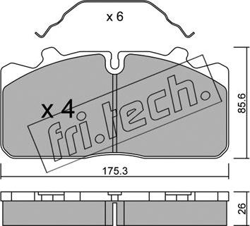 Fri.Tech. 598.0 - Комплект спирачно феродо, дискови спирачки vvparts.bg