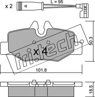 Fri.Tech. 592.0W - Комплект спирачно феродо, дискови спирачки vvparts.bg