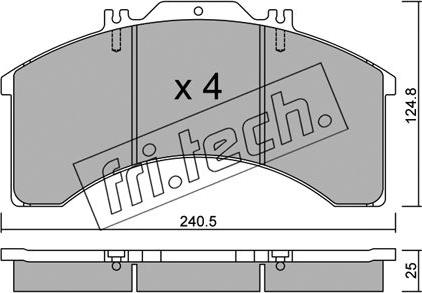 Fri.Tech. 597.0 - Комплект спирачно феродо, дискови спирачки vvparts.bg