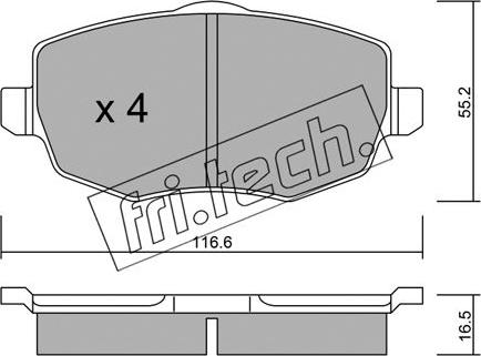 Fri.Tech. 544.0 - Комплект спирачно феродо, дискови спирачки vvparts.bg