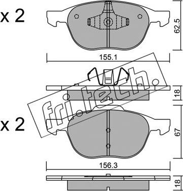 Fri.Tech. 550.0 - Комплект спирачно феродо, дискови спирачки vvparts.bg