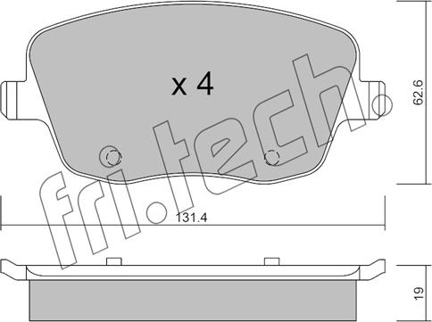 Fri.Tech. 563.0 - Комплект спирачно феродо, дискови спирачки vvparts.bg