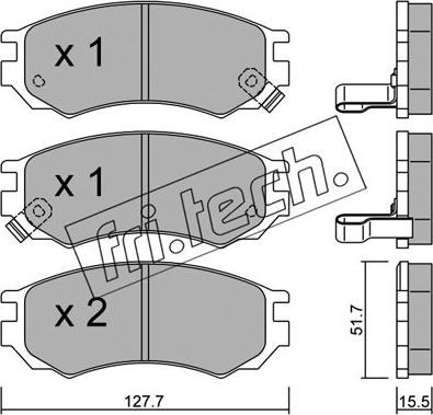 Fri.Tech. 504.0 - Комплект спирачно феродо, дискови спирачки vvparts.bg