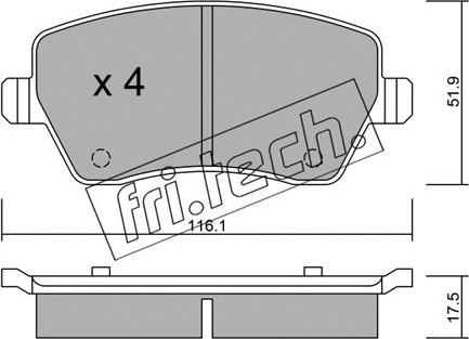 Fri.Tech. 501.0 - Комплект спирачно феродо, дискови спирачки vvparts.bg