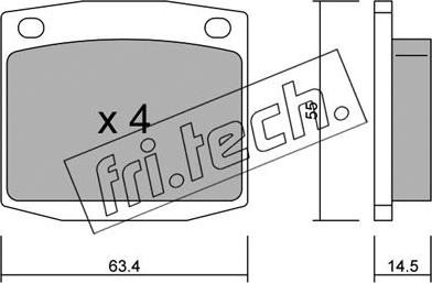 Fri.Tech. 502.0 - Комплект спирачно феродо, дискови спирачки vvparts.bg
