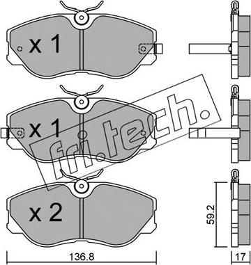 Fri.Tech. 507.0 - Комплект спирачно феродо, дискови спирачки vvparts.bg