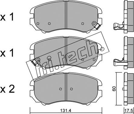 Fri.Tech. 519.0 - Комплект спирачно феродо, дискови спирачки vvparts.bg