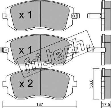 Fri.Tech. 516.0 - Комплект спирачно феродо, дискови спирачки vvparts.bg