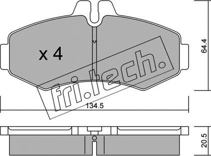 Fri.Tech. 589.0 - Комплект спирачно феродо, дискови спирачки vvparts.bg