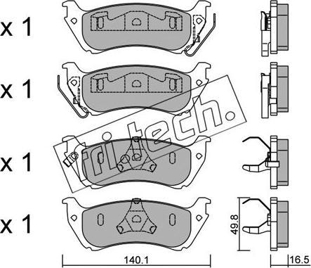 Fri.Tech. 586.0 - Комплект спирачно феродо, дискови спирачки vvparts.bg