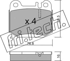 Fri.Tech. 580.0 - Комплект спирачно феродо, дискови спирачки vvparts.bg