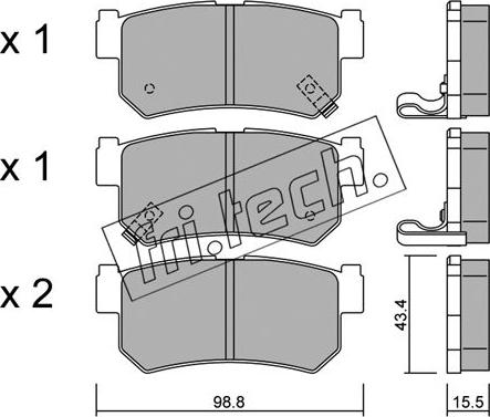 Fri.Tech. 535.0 - Комплект спирачно феродо, дискови спирачки vvparts.bg