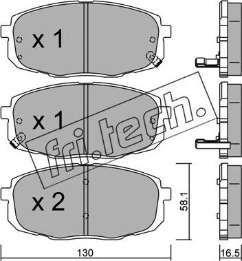 Fri.Tech. 529.0 - Комплект спирачно феродо, дискови спирачки vvparts.bg