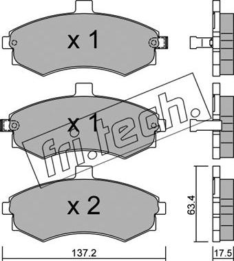 Fri.Tech. 520.0 - Комплект спирачно феродо, дискови спирачки vvparts.bg