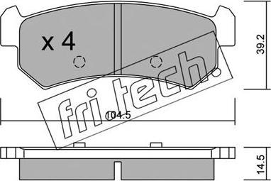 Fri.Tech. 527.0 - Комплект спирачно феродо, дискови спирачки vvparts.bg