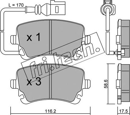 Fri.Tech. 570.0 - Комплект спирачно феродо, дискови спирачки vvparts.bg