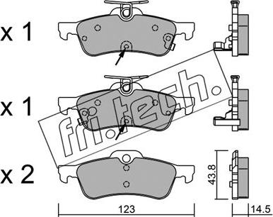 Fri.Tech. 572.2 - Комплект спирачно феродо, дискови спирачки vvparts.bg