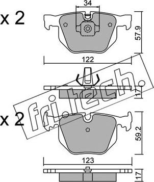 Protechnic PRP0966 - Комплект спирачно феродо, дискови спирачки vvparts.bg