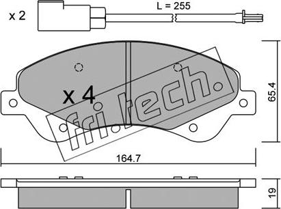 Fri.Tech. 695.0 - Комплект спирачно феродо, дискови спирачки vvparts.bg