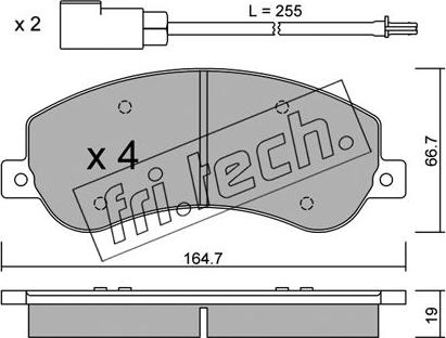 Fri.Tech. 696.0 - Комплект спирачно феродо, дискови спирачки vvparts.bg