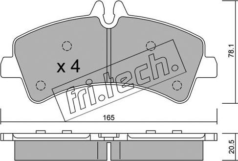 Fri.Tech. 690.0 - Комплект спирачно феродо, дискови спирачки vvparts.bg