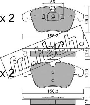 Fri.Tech. 691.4 - Комплект спирачно феродо, дискови спирачки vvparts.bg