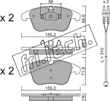 Fri.Tech. 691.5W - Комплект спирачно феродо, дискови спирачки vvparts.bg