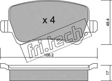 Fri.Tech. 692.0 - Комплект спирачно феродо, дискови спирачки vvparts.bg