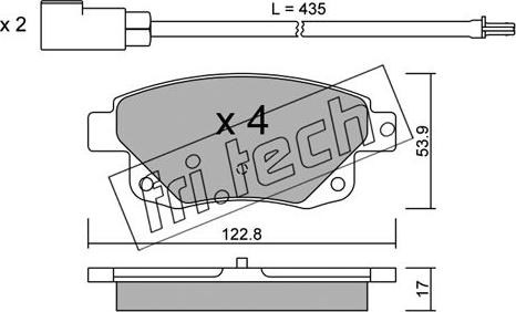 Fri.Tech. 697.0 - Комплект спирачно феродо, дискови спирачки vvparts.bg