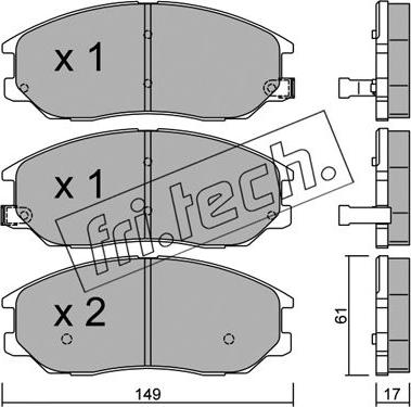 Fri.Tech. 649.0 - Комплект спирачно феродо, дискови спирачки vvparts.bg