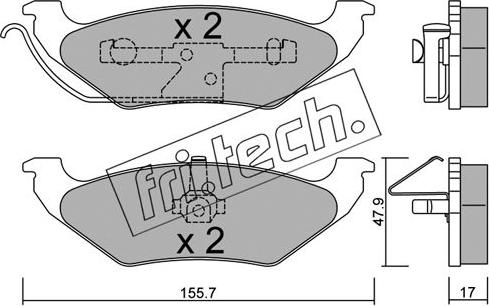 Fri.Tech. 640.0 - Комплект спирачно феродо, дискови спирачки vvparts.bg