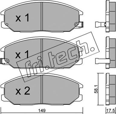 Fri.Tech. 648.0 - Комплект спирачно феродо, дискови спирачки vvparts.bg