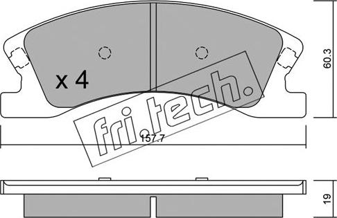 Fri.Tech. 642.0 - Комплект спирачно феродо, дискови спирачки vvparts.bg