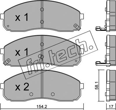 Fri.Tech. 647.0 - Комплект спирачно феродо, дискови спирачки vvparts.bg