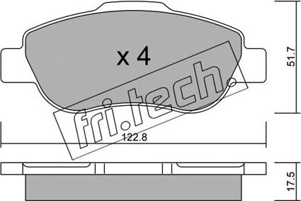 Fri.Tech. 654.0 - Комплект спирачно феродо, дискови спирачки vvparts.bg