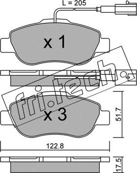 Fri.Tech. 654.1 - Комплект спирачно феродо, дискови спирачки vvparts.bg