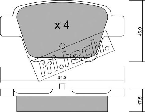 Fri.Tech. 655.0 - Комплект спирачно феродо, дискови спирачки vvparts.bg