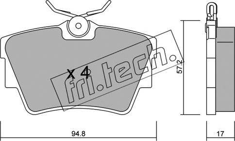Fri.Tech. 651.0 - Комплект спирачно феродо, дискови спирачки vvparts.bg