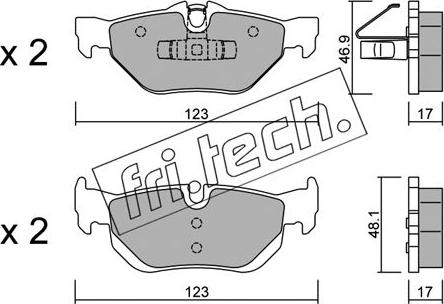 Fri.Tech. 658.0 - Комплект спирачно феродо, дискови спирачки vvparts.bg