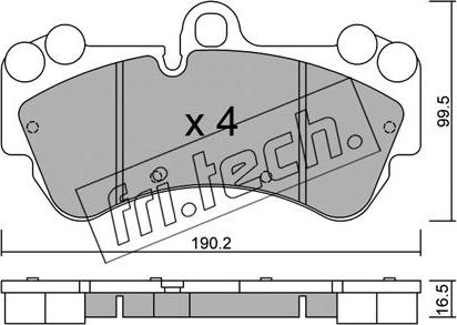 Fri.Tech. 669.0 - Комплект спирачно феродо, дискови спирачки vvparts.bg